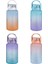 2000 ml Pipetli ve Pipetsiz Kullanım Kulplu Çift Renk Motivasyon Matarası Sticker 4