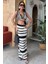 Çizgili Bikini Üst ve Etek Triko Takım 10110 4