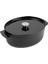 Cast Iron 30 Cm/5,6 L Oval Kapaklı Tencere, Kaliteli, Sağlam ve Uzun Ömürlü, Kızartma, Kızartma, Pas Içermeyen Emaye, Indüksiyon, Ergonomik Sap, 260°C'YE Kadar Fırına Dayanıklı, Oniks 1