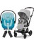 Eezy S Twist+2 (Fog Grey) + Eezy Twist Adaptör + Cybex Aton S2 Isize ( Beach Blue) 1