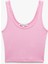 U Yaka Slim Fit Kolsuz Basic Crop Bluz 3