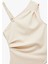 Asimetrik Yaka Kolsuz Slim Fit Drapeli Bluz 3