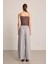Tencel Bol Paça Pantolon - Gri 5