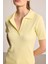 Polo Yaka Pamuk Kaşkorse T-Shirt - Sarı 3
