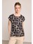 Geometrik Desen T-Shirt - Siyah 1