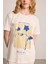 Çiçek Baskılı T-Shirt - Ekru 3