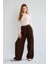 Kemerli Geniş Paça Kahve Kadın Pantolon D83910-2Y5 4