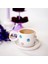 Mavi & Kırmızı Papatya Temalı 24K Altın Süslemeli Seramik Mug 1