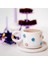 Mavi & Kırmızı Papatya Temalı 24K Altın Süslemeli Seramik Mug 2