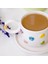 Rengarenk Papatya Temalı 24K Altın Süslemeli Seramik Mug 4