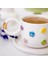 Rengarenk Papatya Temalı 24K Altın Süslemeli Seramik Mug 7