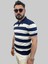 Erkek Parçalı Slim Fit Polo Yaka Lacivert-Taş Triko Tişört 2