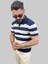 Erkek Parçalı Slim Fit Polo Yaka Lacivert-Taş Triko Tişört 4