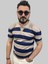 Erkek Parçalı Slim Fit Polo Yaka Lacivert-Kahve Köpüğü Triko Tişört 2