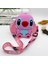 Kawaii Disney Dikiş Crossbody Silikon Çanta Ayarlanabilir Omuz Askısı ile Fermuar Karikatürü Dikiş Para Cüzdan Cüzdan Çantası Renk: Pembe Stitch B (Yurt Dışından) 1