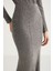 Cateline Kadın Slim Fit Beli Lastikli Vucudu Saran Midi Gri Etek 5