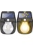 Dış ve Iç Mekan Için 2 Parça Set Güneş Enerjili Tungsten LED Duvar Lambaları Siyah (Yurt Dışından) 1