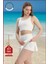 Kadın Alt-Üst Takım Şort & Crop Denizde Havuzda Sporda Casual / Günlük Kullanım Ekru TK3107 2