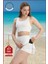 Kadın Alt-Üst Takım Şort & Crop Denizde Havuzda Sporda Casual / Günlük Kullanım Ekru TK3107 3