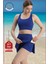 Kadın Alt-Üst Takım Şort & Crop Denizde Havuzda Sporda Casual / Günlük Kullanım Mavi TK3107 2