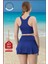 Kadın Alt-Üst Takım Şort & Crop Denizde Havuzda Sporda Casual / Günlük Kullanım Mavi TK3107 6