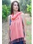 %100 Barış Ipeği El Dokuması Fular 45 x 200 cm -Somon-Pembe 2