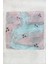 %100 Saf Ipek El Boyama Kare Fular - 55 x 55 Tasarım - Pembe-Mavi 2