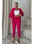 Kadın Fuşya Pembe Kimono Alt Üst Havuç Pantolon Takım 1