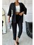 Kadın Siyah Kimono Alt Üst Havuç Pantolon Takım 6