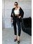 Kadın Siyah Kimono Alt Üst Havuç Pantolon Takım 7