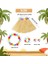 Yetişkin Çocuk Hawaii Parti Seti - 40 cm Naturel Etek + Çiçek Aksesuarlar (5 Parça) 3