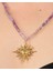 El Yapımı Ametist Silindir Boncuklu Bronz Güneş Kolye – Boho Vintage Statement 4