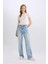 Yeni Sezon 90's Wide Leg Yüksek Bel Uzun Jean Yıkamalı Pantolon 2