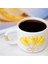 24K Altın Süslemeli Sarı Lale Temalı El Yapımı Seramik Mug 1