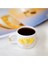 24K Altın Süslemeli Sarı Lale Temalı El Yapımı Seramik Mug 2