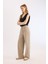 Yeni Sezon Standart Boy Kumaş Palazzo Pantolon Wide Leg Geniş Bol Paça Basic Düz Yüksek Bel 3