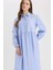 Yeni Sezon Relax Fit Gömlek Yaka Desenli Poplin Uzun Kollu Maxi Tesettür Elbise 4