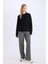 Yeni Sezon Standart Boy Kumaş Pantolon Wide Leg Geniş Bol Paça Basic Düz Yüksek Bel 2