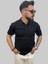 Erkek Dalga Çizgili Slim Fit Polo Yaka Siyah Triko Tişört 2