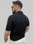 Erkek Dalga Çizgili Slim Fit Polo Yaka Siyah Triko Tişört 4