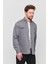 Slim Fit Erkek Kot Gömlek Gri 5