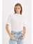 Yeni Sezon regular Fit Yarım Balıkçı Yaka Fitilli Kaşkorse Basic Düz Kısa Kollu Tişört 3