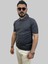 Erkek Dalga Çizgili Slim Fit Polo Yaka Gri Triko Tişört 1
