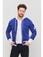 Erkek Slim Fit Dar Kalıp Kapüşonlu Detaylı Kot Gömlek 1