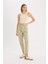 Yeni Sezon Paperbag Gabardin Kumaş Pantolon Standart Paça Cepli 3