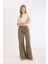Yeni Sezon Coool Gabardin Palazzo Pantolon Wide Leg Yüksek Bel Geniş Bol Paça 5