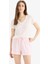 Regular Fit Beli Lastikli Şort Pijama Altı-Fall In LOVE E7362AX25SM 3