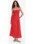 Keten Görünümlü Askılı Kırmızı Maxi Elbise C9236AX25HS 2