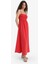 Keten Görünümlü Askılı Kırmızı Maxi Elbise C9236AX25HS 3
