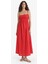 Keten Görünümlü Askılı Kırmızı Maxi Elbise C9236AX25HS 4